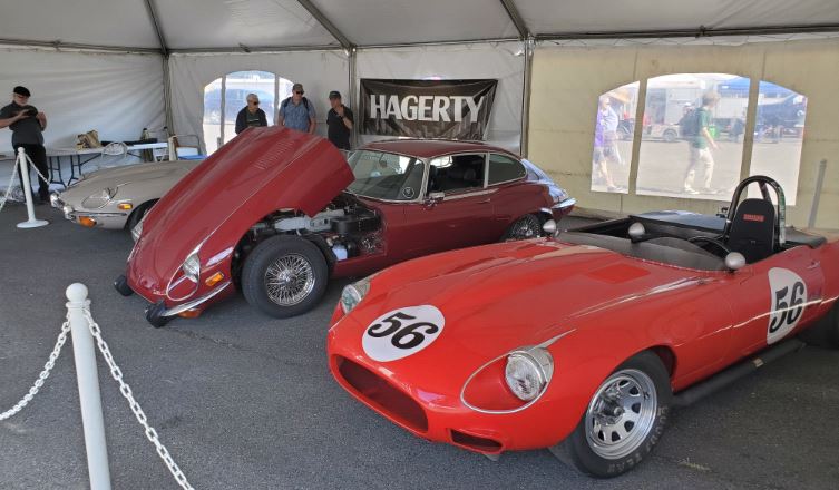 The display tent included two of our member's E-Types and a race car belonging to Mark Jones.  The Blackburn's had their convertible in there and the Case's had their Coupe there.