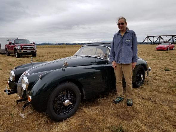 Peter Downing with his 1961 XK150