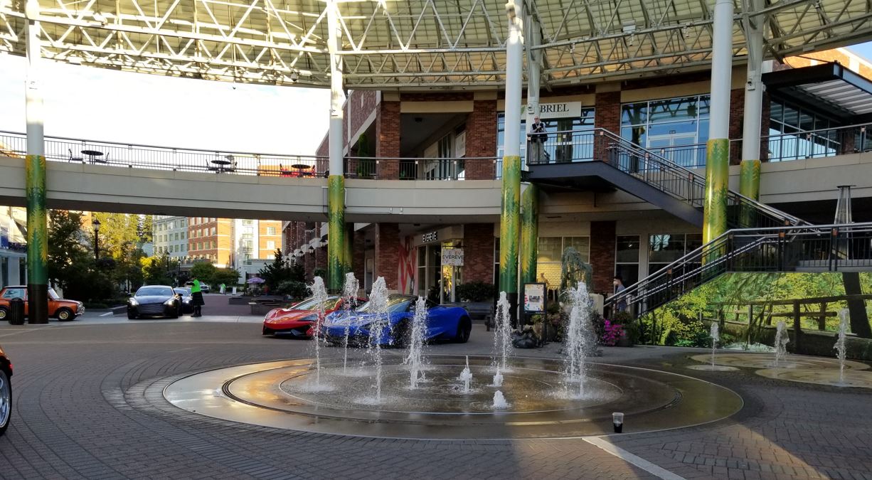 Cars just arriving.   The Redmond Towne Center was a great location for the Exotics car show-British Day held Sep 11th.