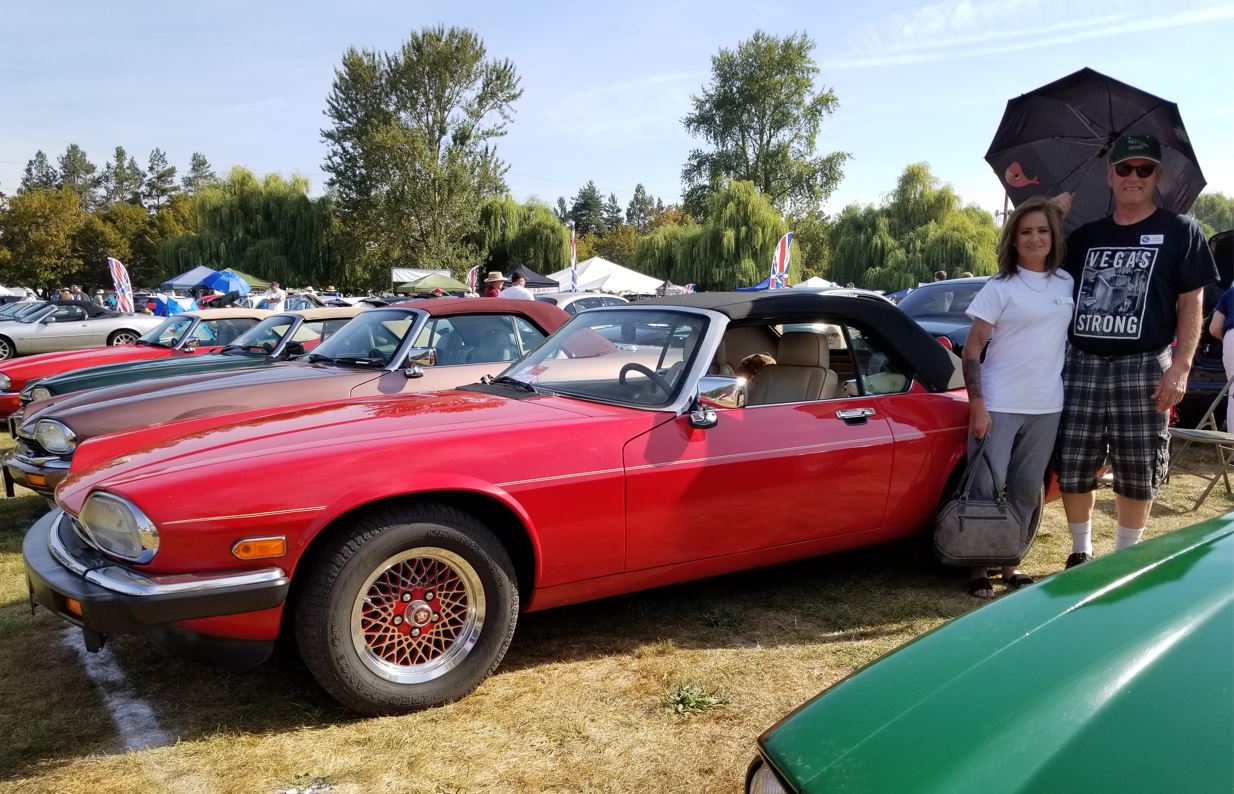 Stephen Christensen & Kristy Lee with their 1990 XJS.   They used to be very active in the Seattle Jaguar Club.  They did get a 2nd place award from ABFM at this event.