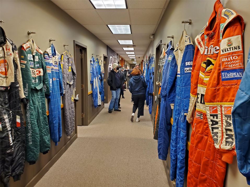 Their "Hall of Flame" contains many fire suits from racing legends. 