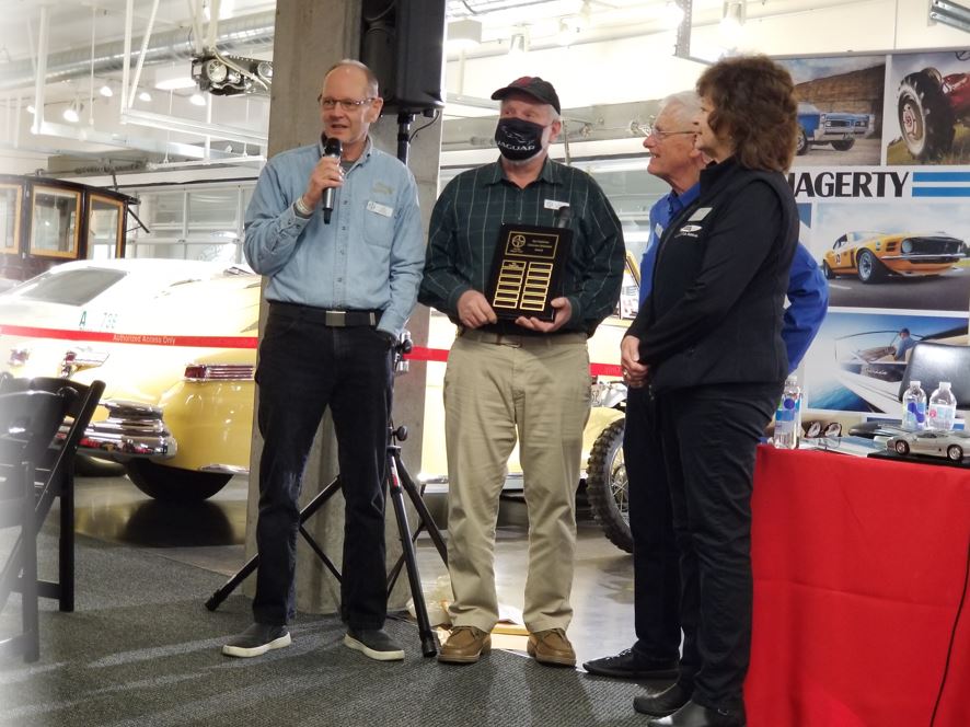 After the panel discussion there was a surprise award presented to Ray Papineau.  This was the first of a perpetual award called the Ray Papineau Concours Volunteer Award.   Ray had served many years as the Concours Chair.