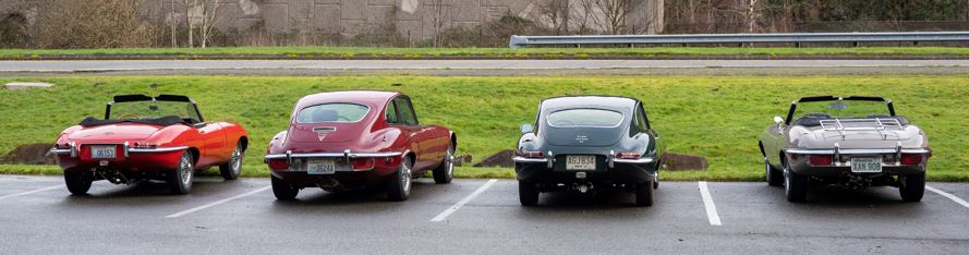 The E-Types lined up.