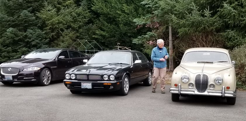 The first cars we saw in the collection were a 2011 XJL, a 2000 Vanden Plas and a 1967 340.   Kurt starting to take pictures right away.