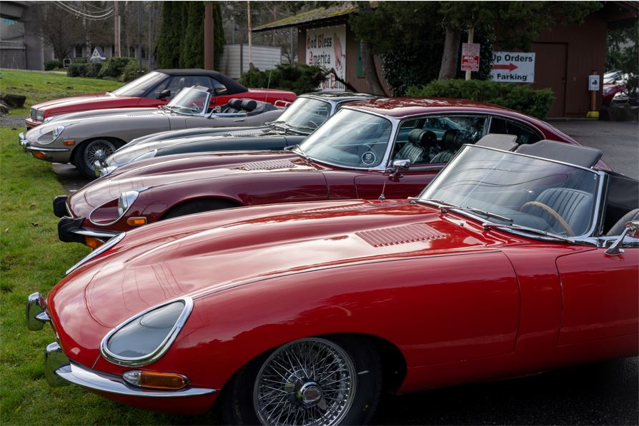 We had a lineup of E-Types.  Next to Alex & Heather's were the Cases, Ehab & Samah's and the Blackburns.  The last car is an Allante belonging to the Bohns.