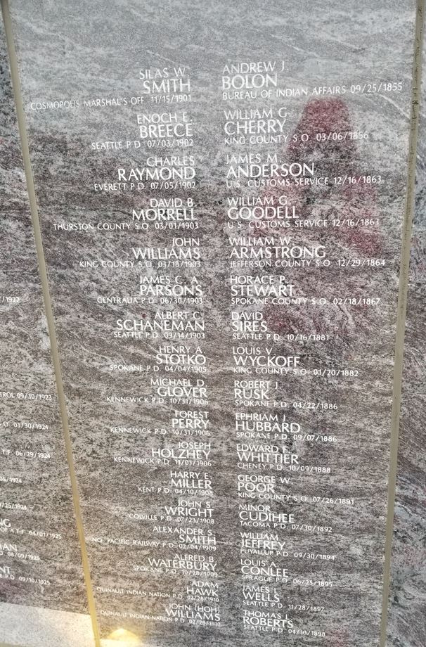 The memorial listed names of deceased going back to 1855!