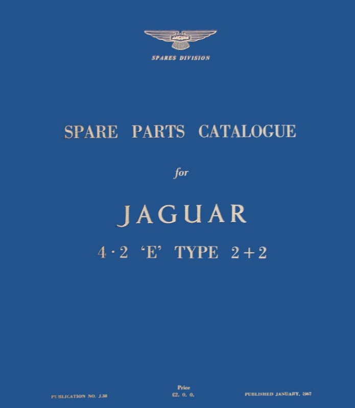 Jaguar E-Type Series 1 4.2 2+2 Parts Catalog  (J.38)