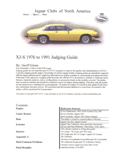 JCNA Official Judging Guide for XJ-S 1976 to 1991