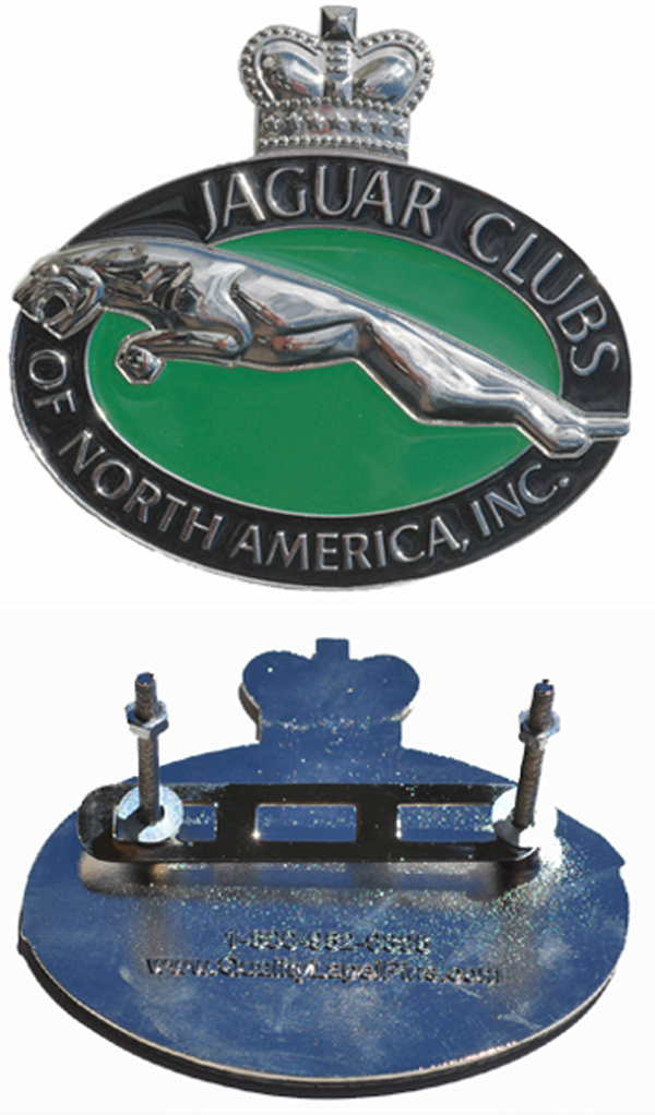 JCNA Club car badge with mounting hardware.